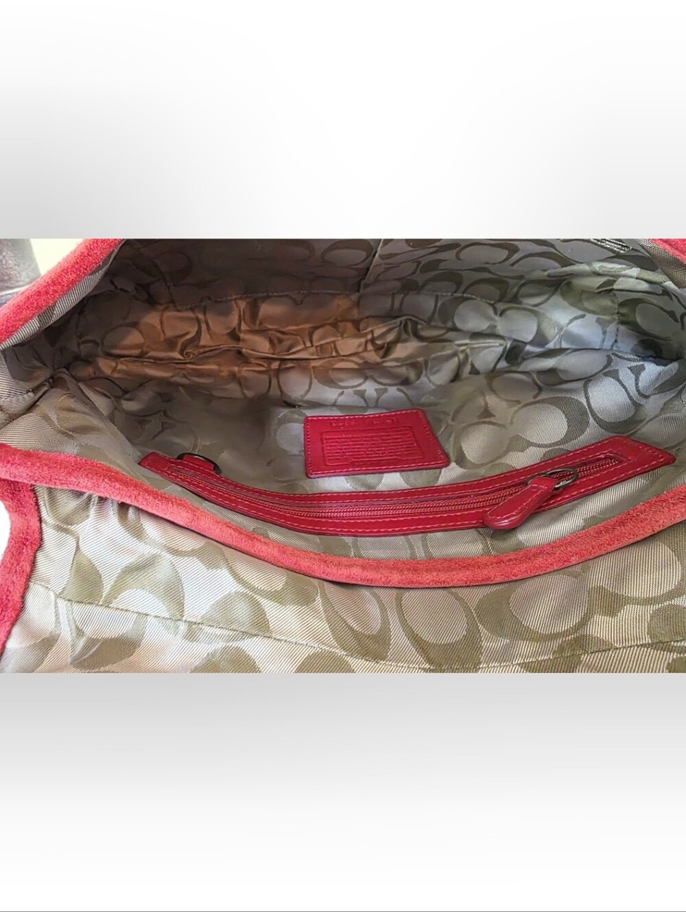 Vintage Coach Soho Large Rust Suede Buckle Flap Shoulder Bag Y2K - Picture 14 of 16
